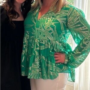 Lilly Pulitzer Vibrant Green Blouse